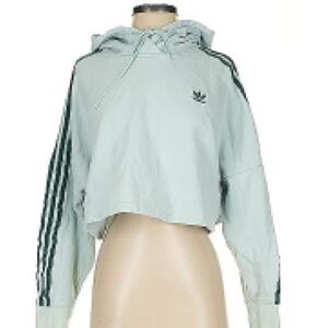 Adidas Originals Adicolor Cropped Hoodie in Mint Green